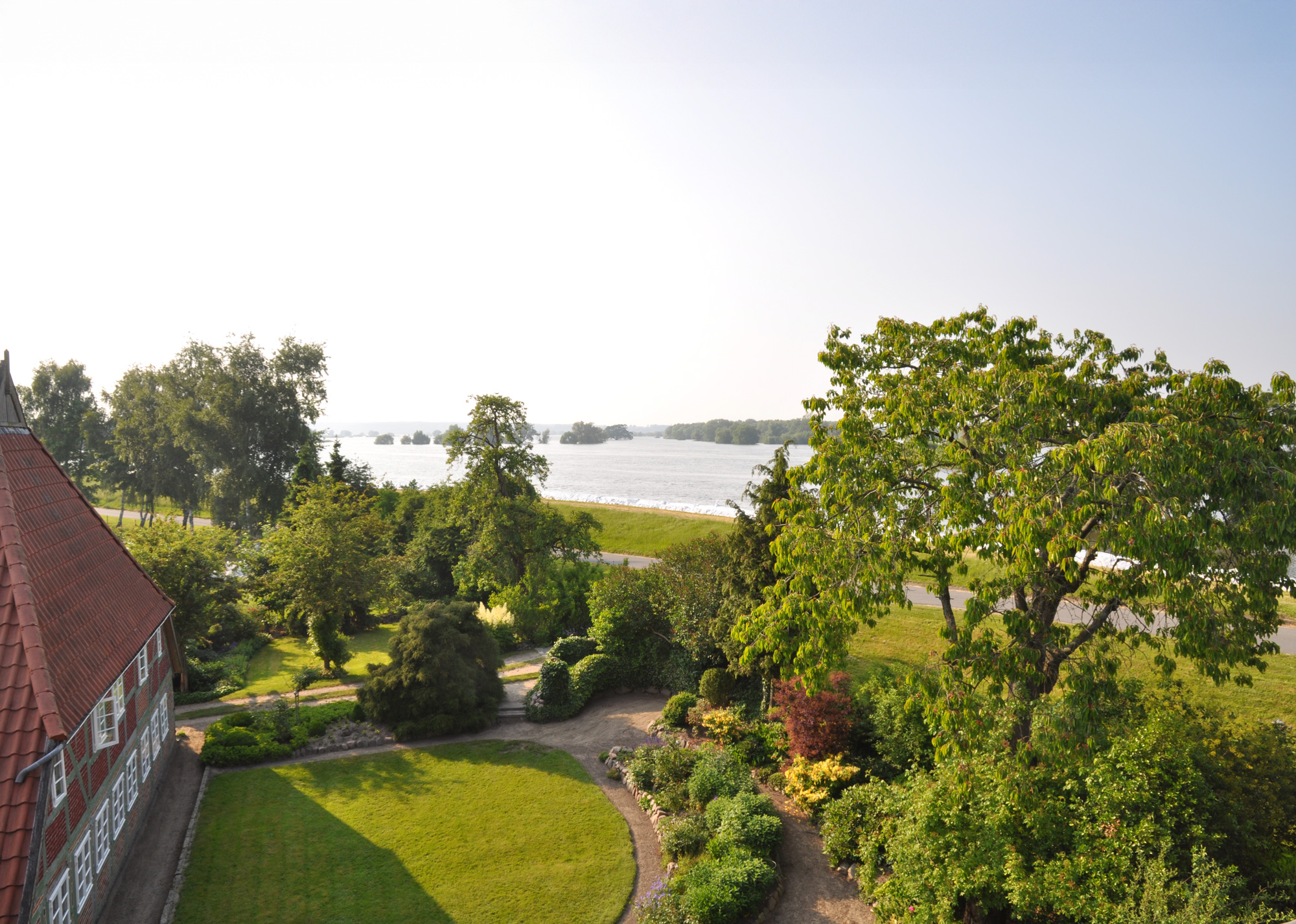 Blick auf den Elbdeich